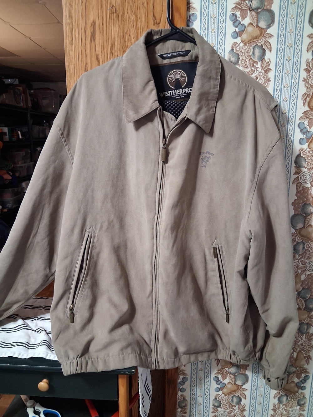Weatherproof Men’s Casual Zip Front Jacket in Taupe